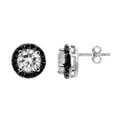 Boucles d'Oreilles Femme Puces ARGENT 925/1000 et Oxydes