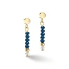 Boucles d'Oreilles Femme Pendantes CŒUR DE LION LITTLE TWINKLE BLEU Acier Doré Verre Taillé