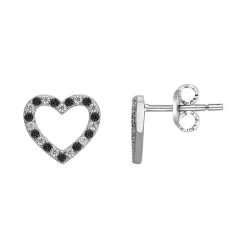 Boucles d'Oreilles Femme Puces Coeurs EDORA ARGENT 925/1000 et Oxydes EDO70400641