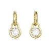 Boucles d'Oreilles Femme Pendantes SWAROVSKI DEXTERA COUPE RONDE Plaqué Ton Or