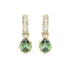 Boucles d'Oreilles Femme Pendantes SWAROVSKI STILLA VERT Plaqué Ton Or