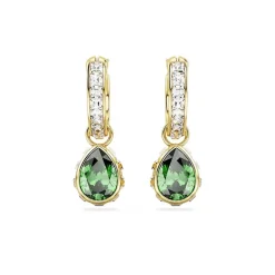 Boucles d'Oreilles Femme Pendantes SWAROVSKI STILLA VERT Plaqué Ton Or