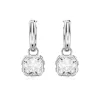 Boucles d'Oreilles Femme Pendantes SWAROVSKI STILLA BLANC Métal Rhodié Blanc