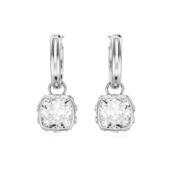 Boucles d'Oreilles Femme Pendantes SWAROVSKI STILLA BLANC Métal Rhodié Blanc