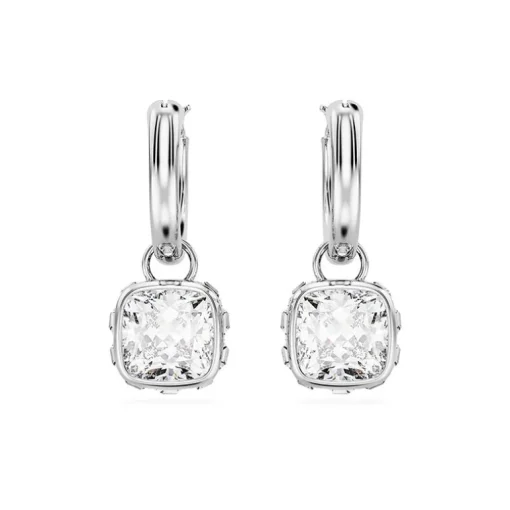 Boucles d'Oreilles Femme Pendantes SWAROVSKI STILLA BLANC Métal Rhodié Blanc