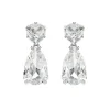Boucles d'Oreilles Femme Pendantes SWAROVSKI MESMERA Métal Rhodié Blanc
