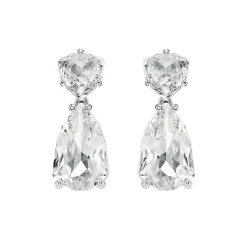 Boucles d'Oreilles Femme Pendantes SWAROVSKI MESMERA Métal Rhodié Blanc