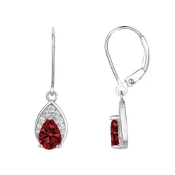 Boucles d'Oreilles Femme Pendantes EDORA ARGENT 925/1000 et Spinelles