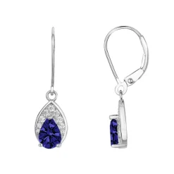 Boucles d'Oreilles Femme Pendantes EDORA ARGENT 925/1000 et Spinelles