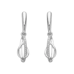 Boucles d'Oreilles Femme Pendantes Entrelacées EDORA ARGENT 925/1000 et Oxydes