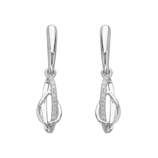 Boucles d'Oreilles Femme Pendantes Entrelacées EDORA ARGENT 925/1000 et Oxydes