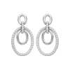 Boucles d'Oreilles Femme Pendantes Ovales EDORA ARGENT 925/1000 et Oxydes