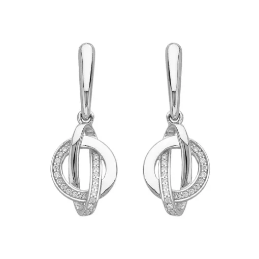 Boucles d'Oreilles Femme Pendantes Cerles EDORA ARGENT 925/1000 et Oxydes