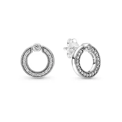 Boucles d'Oreilles Femme PANDORA RÉVERSIBLES PAVÉ & CERCLE SIGNATURE Argent 925/1000