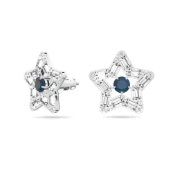 Boucles d'Oreilles femme puces swarovski Stella métal argenté et cristaux