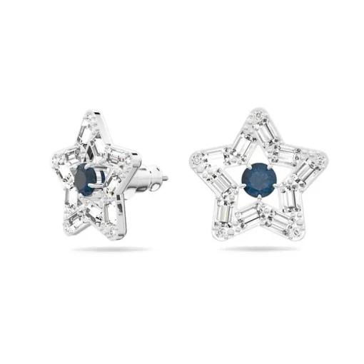 Boucles d'Oreilles femme puces swarovski Stella métal argenté et cristaux