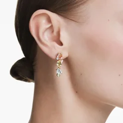 Boucles d'Oreilles Femme Pendantes Swarovski Gema Doré et Cristaux 5714815
