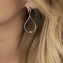 Boucles d'Oreilles Femme Pendantes Envolée La Garçonne ARGENT 925/1000 et Diamants