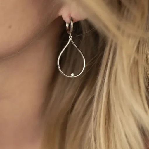 Boucles d'Oreilles Femme Pendantes Envolée La Garçonne ARGENT 925/1000 et Diamants