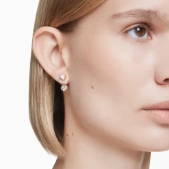 Boucles d'Oreilles Femme Pendantes Transformable Swarovski Imber Doré et Cristaux 5705461