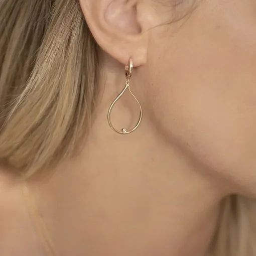 Boucles d'Oreilles Femme pendantes Envolée La Garçonne Plaqué OR et diamant