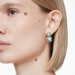 Boucles d'Oreilles Femme Pendantes Swarovski Chroma Doré et Cristaux 5692492