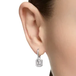 Boucles d'Oreilles Femme Pendantes Swarovski Una Métal Argenté et Cristaux 5638495