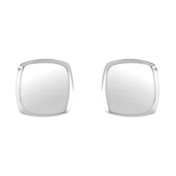 Boucles d'Oreilles Femme Puces OR 750/1000 Blanc