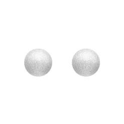 Boucles d'Oreilles Femme Puce OR 750/1000 Blanc