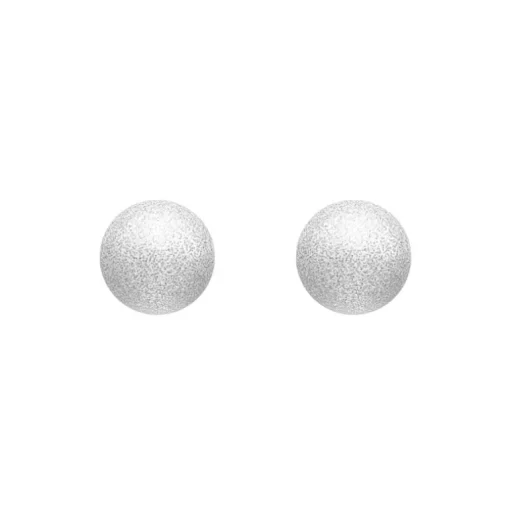 Boucles d'Oreilles Femme Puce OR 750/1000 Blanc