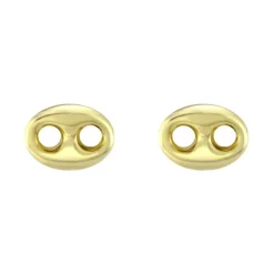 Boucles d'Oreilles Femme Puces OR 750/1000 Jaune