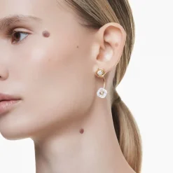 Boucles d'Oreilles Femme Pendantes Transformables Numina SWAROVSKI Métal Doré et Cristaux 5677980
