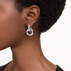 Boucles d'Oreilles Femme Pendantes Dextera Métal Rhodié et Cristaux 5671807
