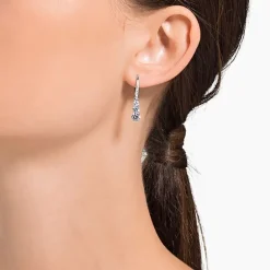 Boucles d'Oreilles Femme Pendantes Mesmera Métal Rhodié et Cristaux 5416155