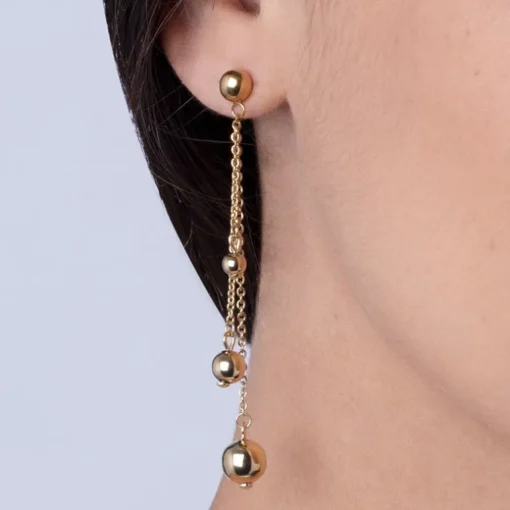 Boucles d'Oreilles Femme Pendantes ACIER Doré