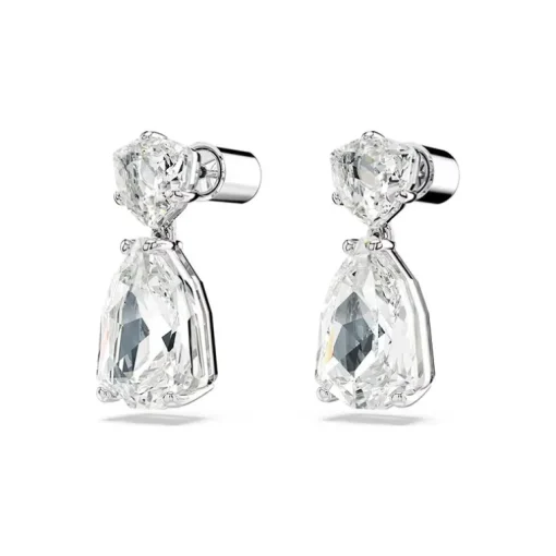 Boucles d'Oreilles Femme Pendantes SWAROVSKI MESMERA Métal Rhodié Blanc