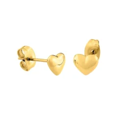 Boucles d'Oreilles Femme Puces EDORA Cœurs Acier Doré EDO435121