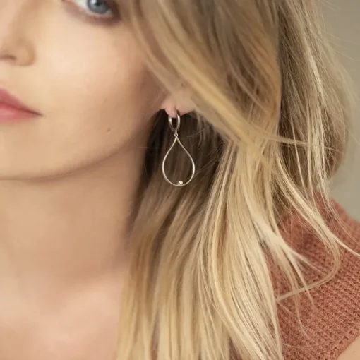 Boucles d'Oreilles Femme Pendantes Envolée La Garçonne ARGENT 925/1000 et Diamants