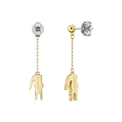 Boucles d'Oreilles Femme Pendantes LACOSTE Acier Doré 2040472