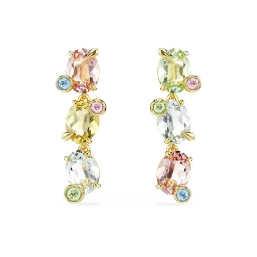 Boucles d'Oreilles Femme Pendantes Swarovski Gema Doré et Cristaux 5714815