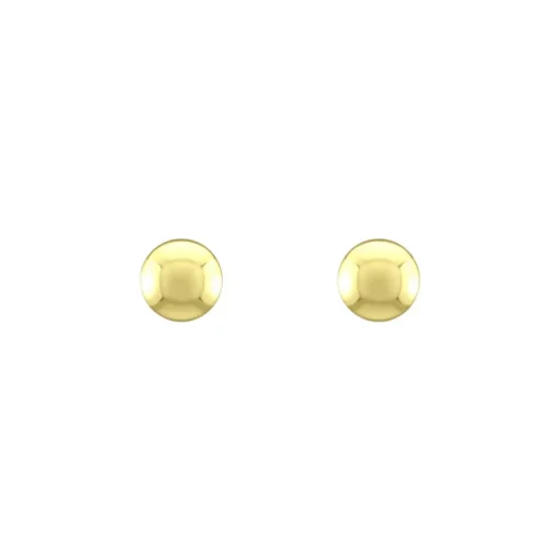 Boucles d'Oreilles Femme Puces Boules OR 750/1000 Jaune