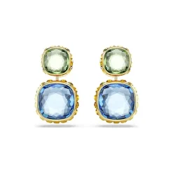 Boucles d'Oreilles Femme Pendantes Swarovski Chroma Doré et Cristaux 5692492