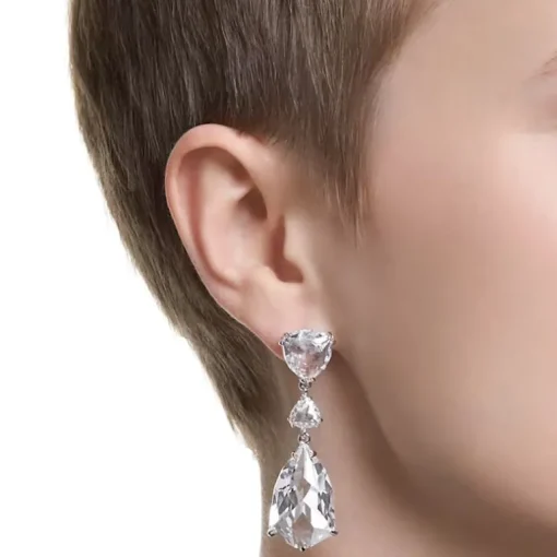 Boucles d'Oreilles Femme Pendantes Swarovski Mesmera Métal Argenté et Cristaux 5652038