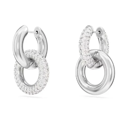Boucles d'Oreilles Femme Pendantes Dextera Métal Rhodié et Cristaux 5671807
