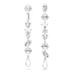 Boucles d'Oreilles Femme Pendantes Mesmera Métal Rhodié et Cristaux 5671807