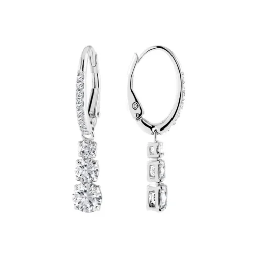 Boucles d'Oreilles Femme Pendantes Mesmera Métal Rhodié et Cristaux 5416155