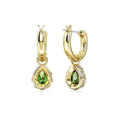 Boucles d'Oreilles Femme Pendantes SWAROVSKI STILLA VERT Plaqué Ton Or