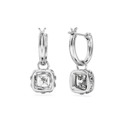 Boucles d'Oreilles Femme Pendantes SWAROVSKI STILLA BLANC Métal Rhodié Blanc