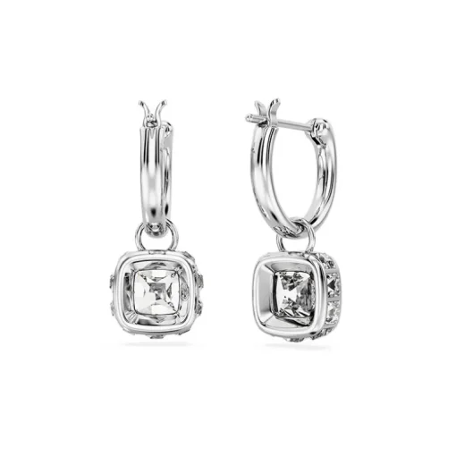 Boucles d'Oreilles Femme Pendantes SWAROVSKI STILLA BLANC Métal Rhodié Blanc