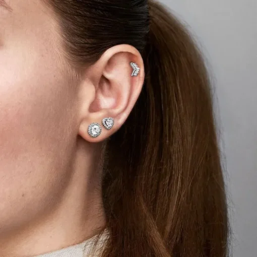 Boucles d’oreilles Femme Puces Pandora Timeless rond scintillant 296272CZ